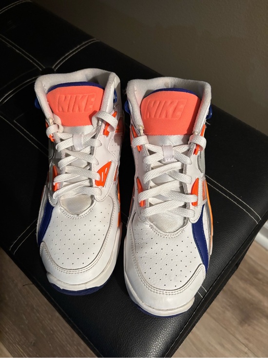 Nike Other - Nike Kids White Orange & Blue High Top Sneakers